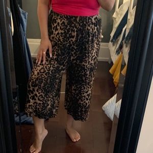 Cheetah wide leg culotte